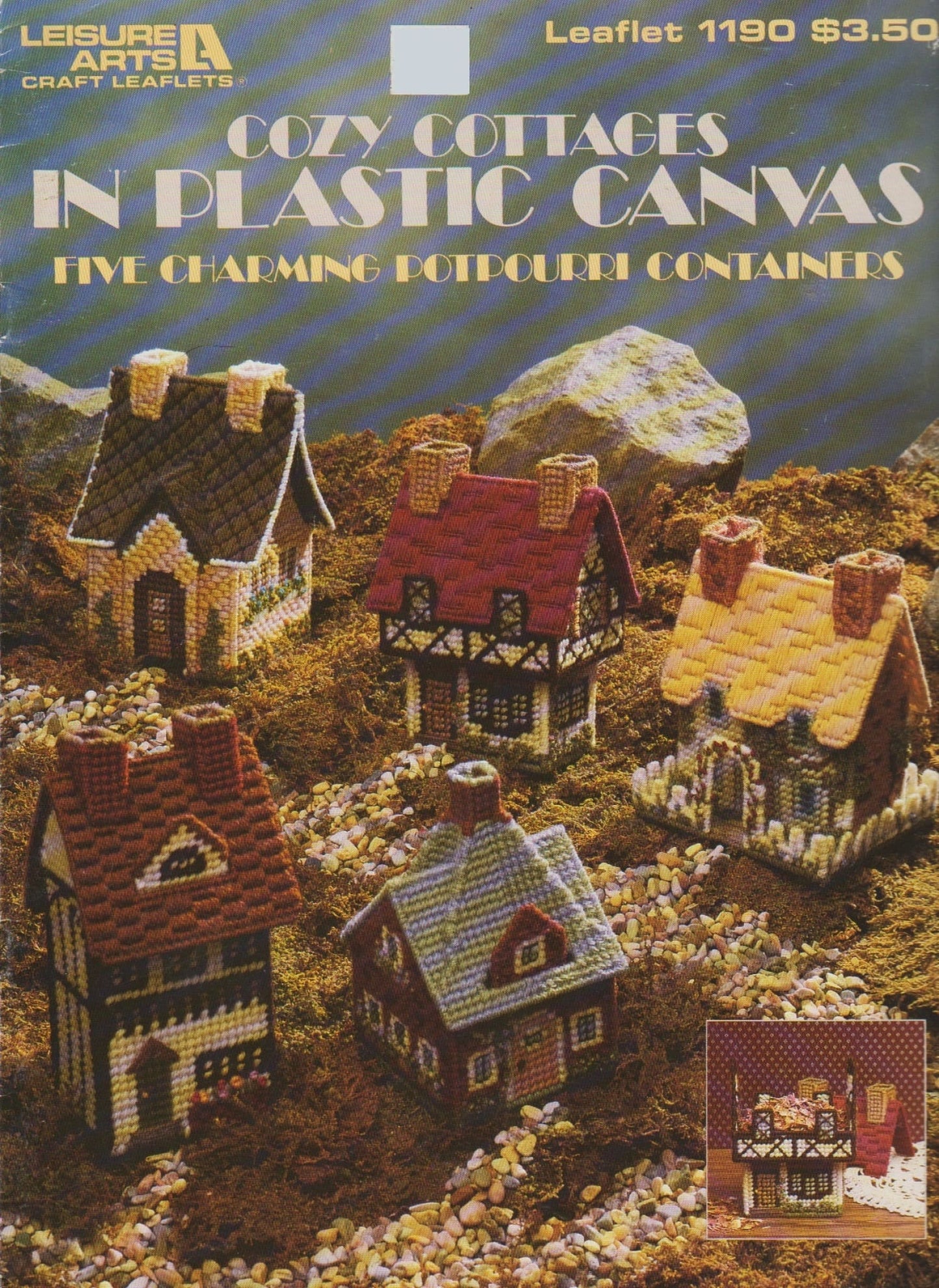 Leisure Arts Cozy Cottages 1190 plastic canvas pattern