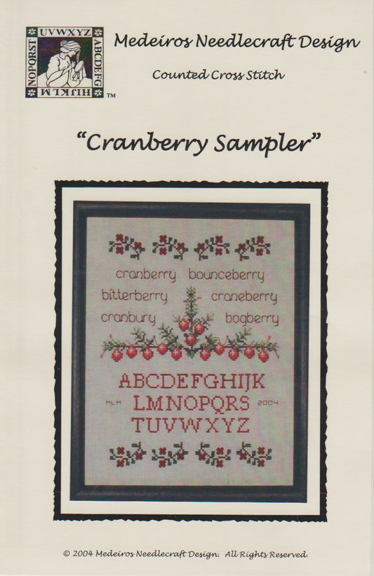 Medeiros Needlecraft Design Cranberry Sampler cross stitch pattern
