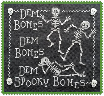 Waxing Moon Dem Bones Halloween cross stitch pattern