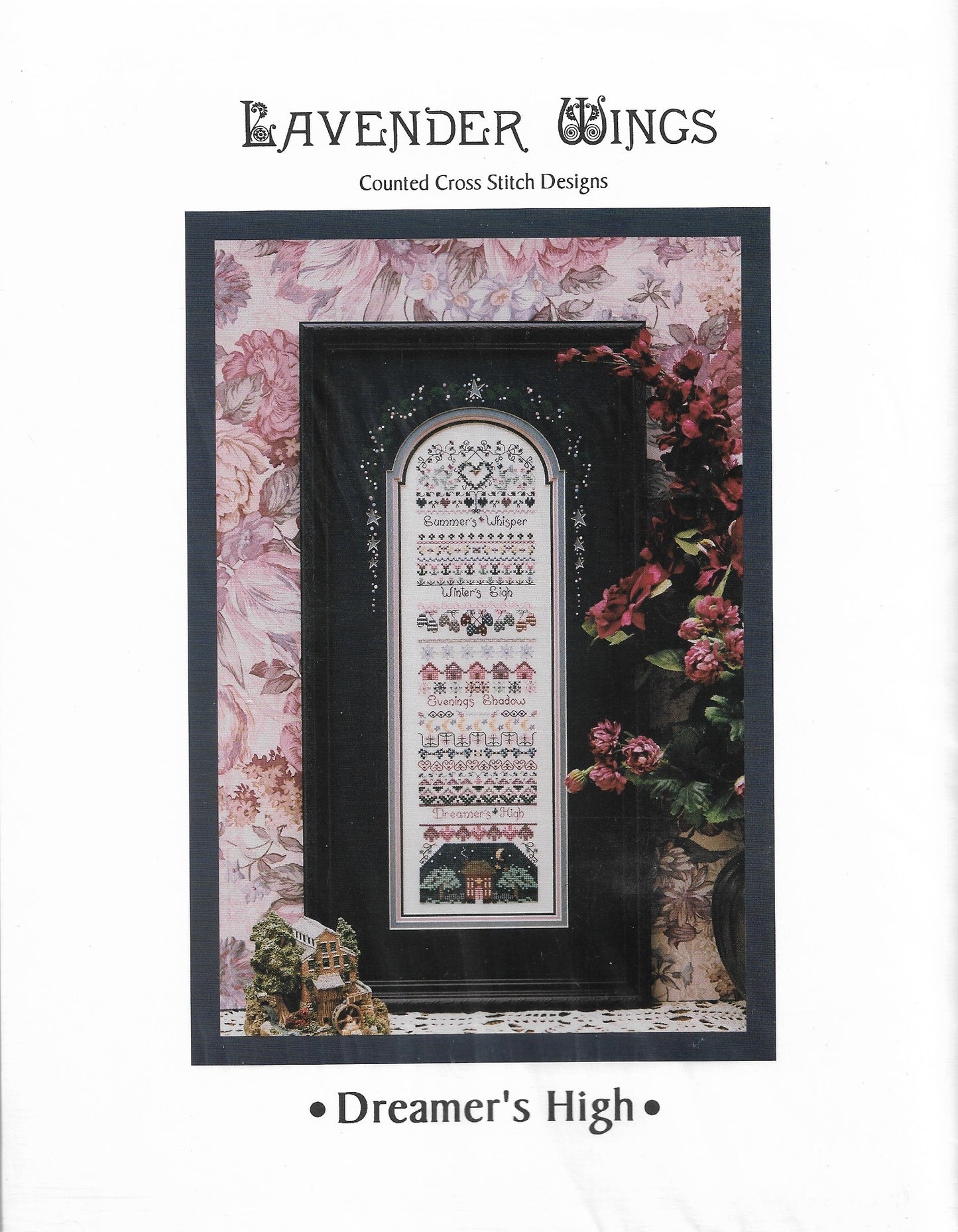 Lavender Wings Dreamer's High cross stitch sampler pattern