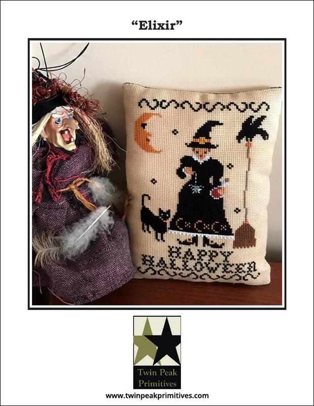 Twin Peaks Primitives Elixir halloween cross stitch pattern