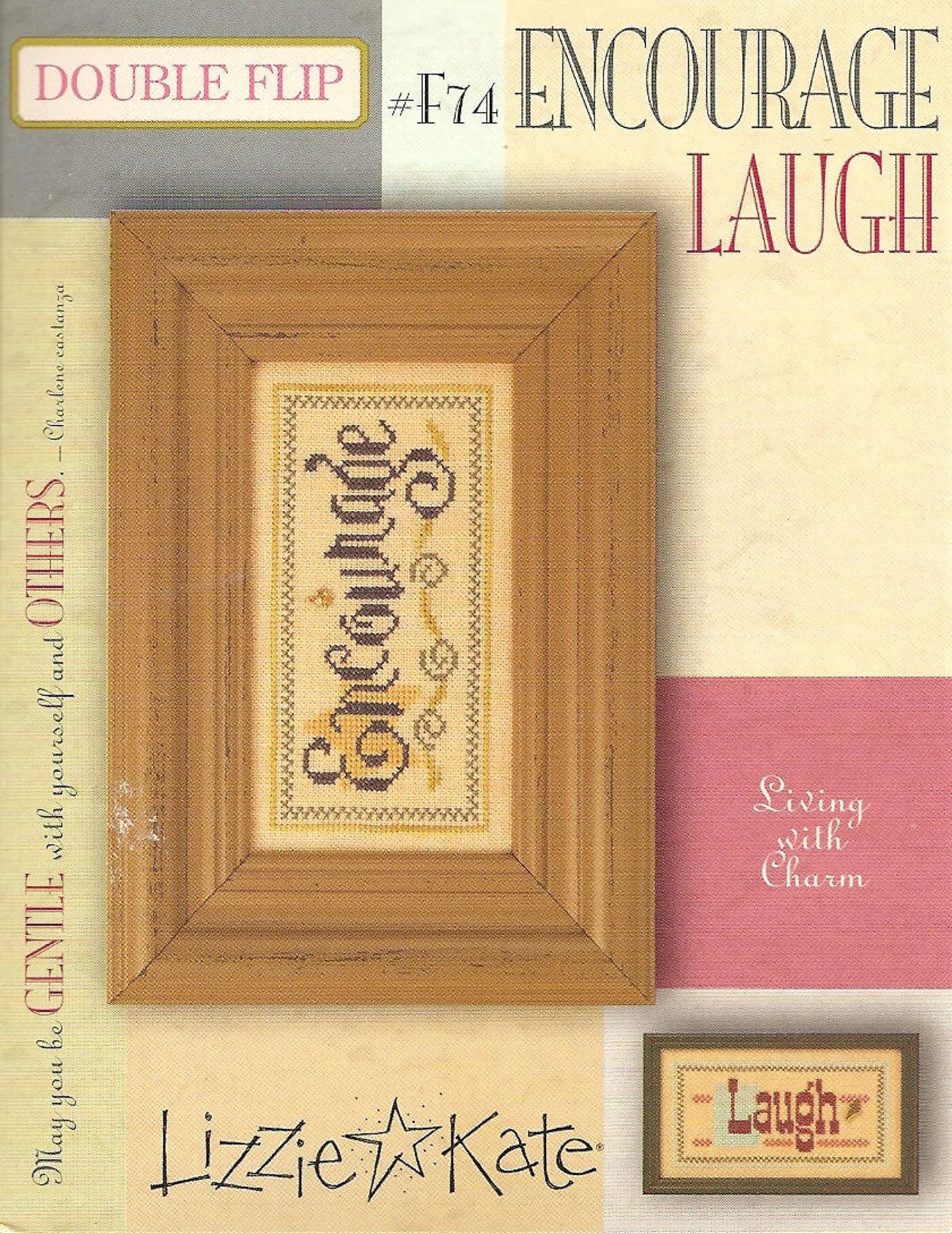 Lizzie Kate Encourage Laugh F74 cross stitch pattern