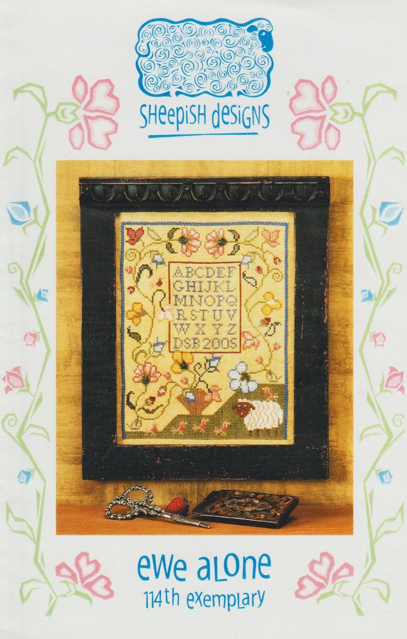 Sheepish Designs Ewe Alone cross stitch sampler pattern