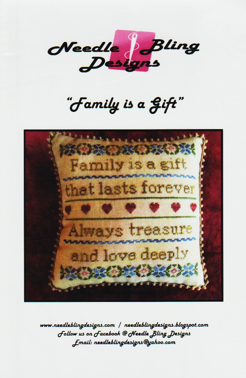Needle Bling Designs Family is a Gift NBD-121 cross stitch pattern