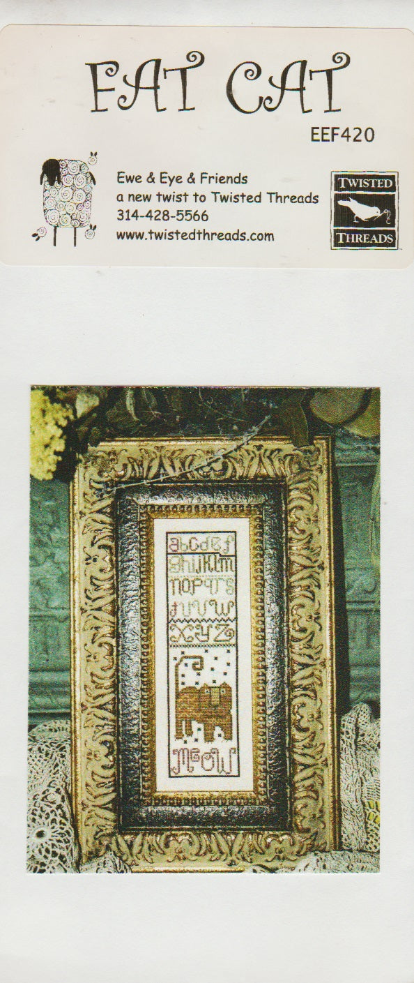 Ewe & Eye Fat Cat EEF420 cross stitch sampler pattern