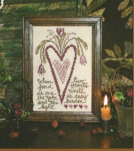 blackbird Fond Hearts cross stitch pattern