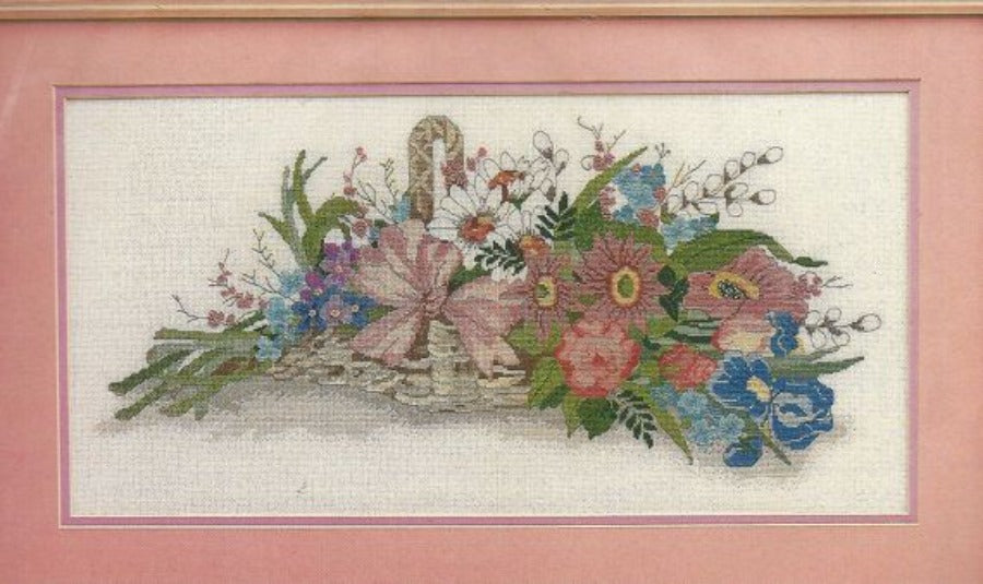 Candamar French Floral Basket 1988 cross stitch kit
