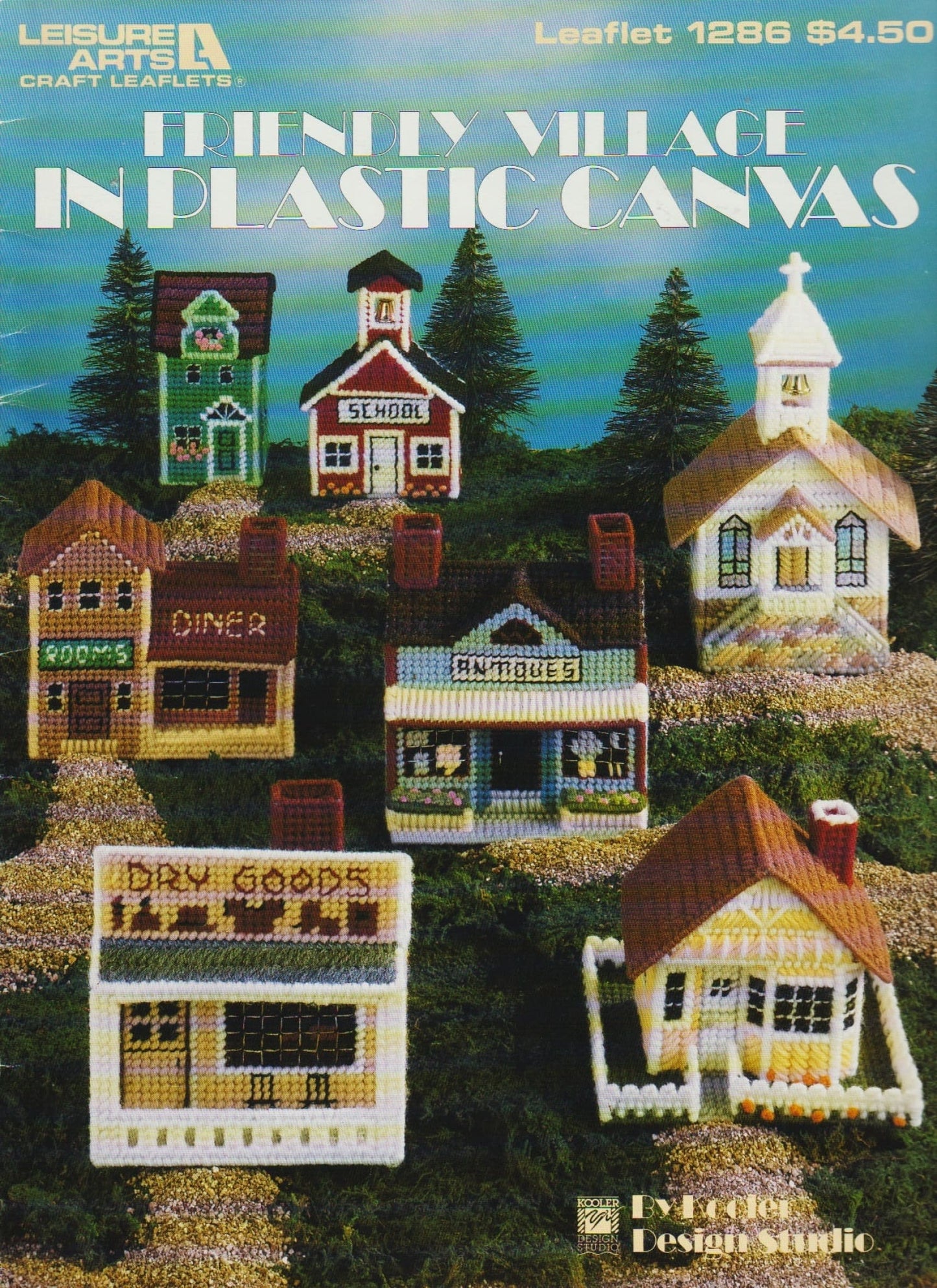 Leisure Arts Friendly Village 1286 plastic canvas pattern