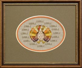 Glendon Place Sixteen Gobbles GP-154 thanksgiving turkey cross stitch pattern