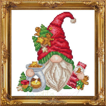 Les Petites croix de Lucie Gnome Candle Party Light christmas cross stitch pattern