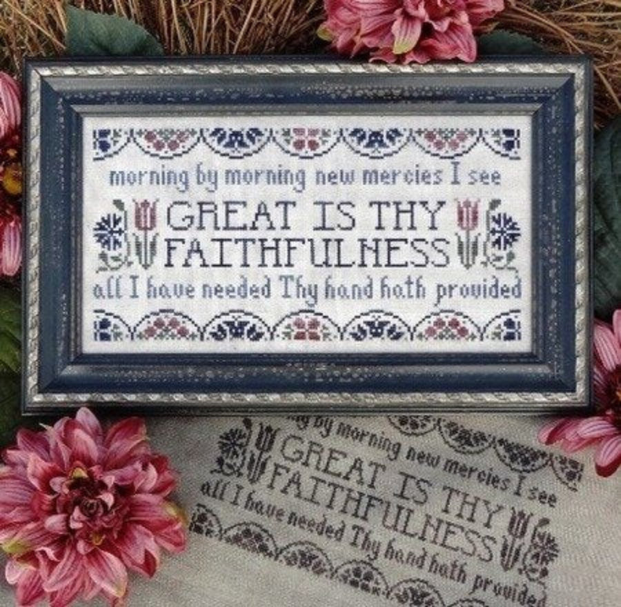 My Big Toe Great is Thy Faithfulness cross stitch pattern
