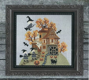 Twin Peak Primitives Halloween Gathering cross stitch pattern