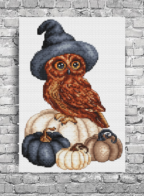 Les Petites croix de Lucie Halloween Owl Pumpkins halloween cross stitch pattern