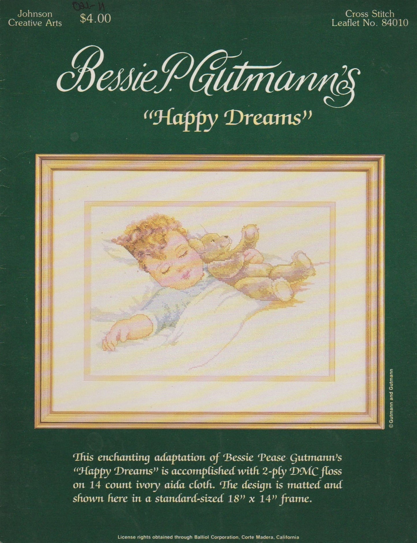 JCA Happy Dreams Bessie Gutmann 84010 cross stitch pattern