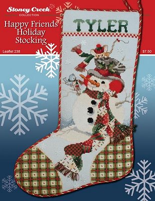 Stoney Creek Happy Friends Holiday Stocking LFT238 cross stitch pattern