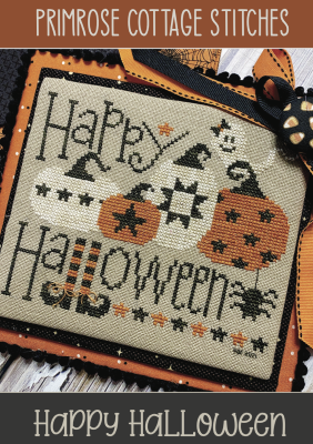 Primrose Cottage Happy Halloween cross stitch pattern
