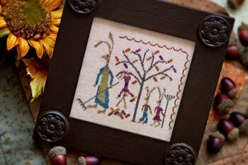 Plum Street Samplers Hares' Autumn cross stitch pattern