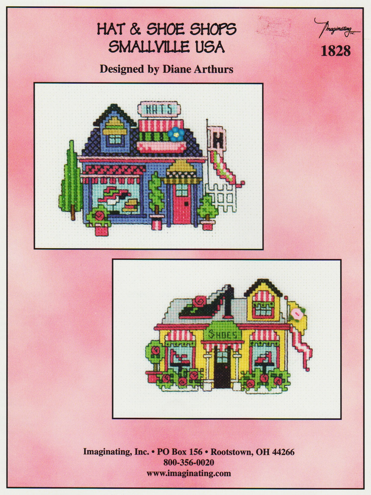 Imaginating Hat & Shoe Shops Smallville USA 1828 cross stitch pattern