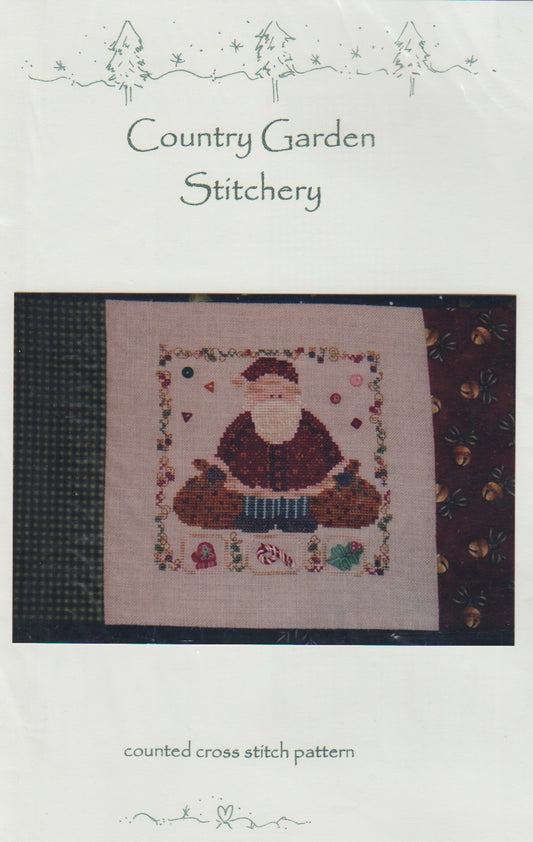 Country Garden Stitchery Here Comes Santa Claus Christmas cross stitch pattern