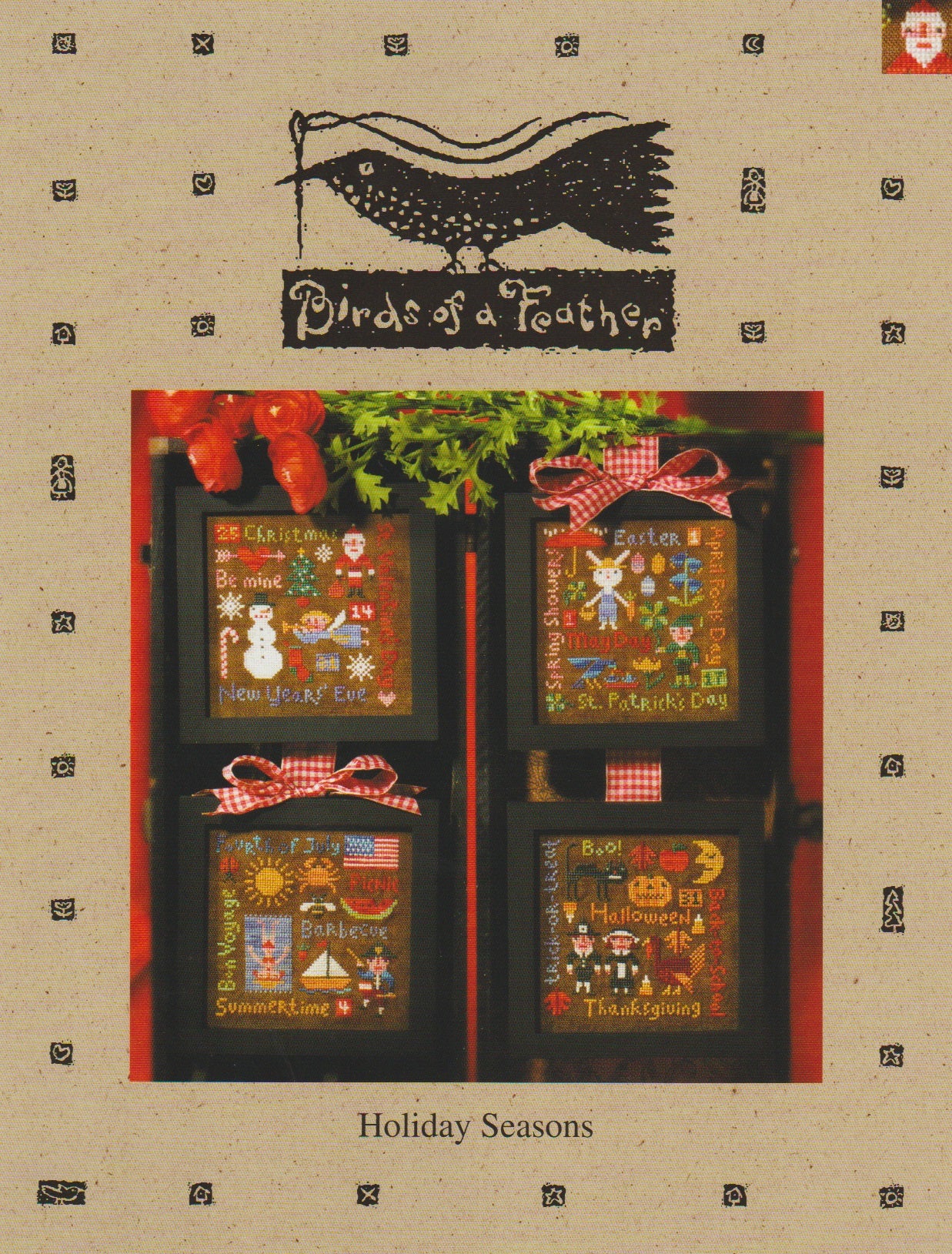 Birds of a Feather Holiday Seasons cross stitch pattern