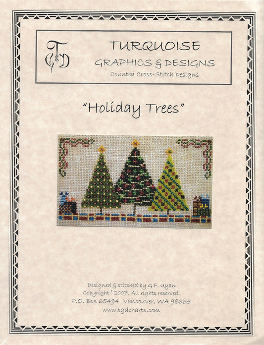 Turquoise Graphics & Design Holiday Trees cross stitch pattern