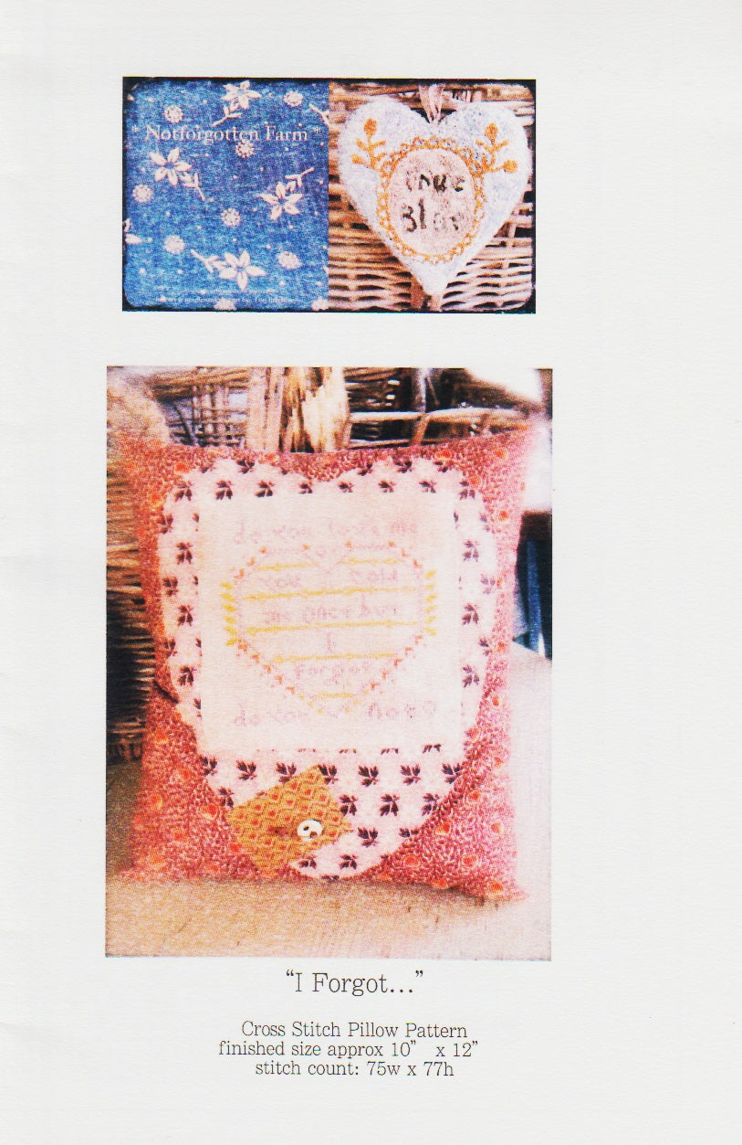 Notforgotten Farms I Forgot... cross stitch pattern