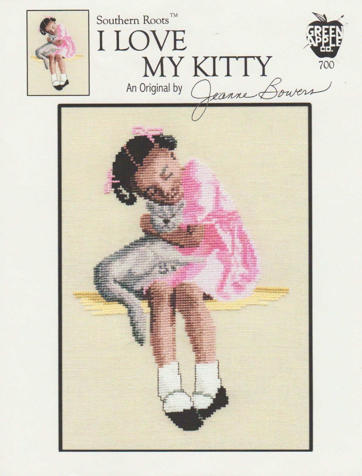 Green Apple I Love My Kitty 700 cross stitch pattern