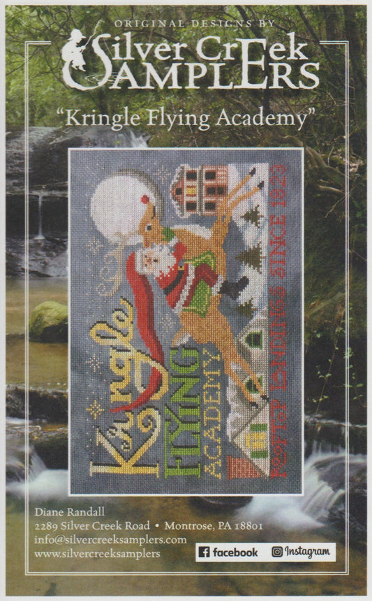 Silver Creek Samplers Kringle Flying Academy Santa christmas cross stitch pattern