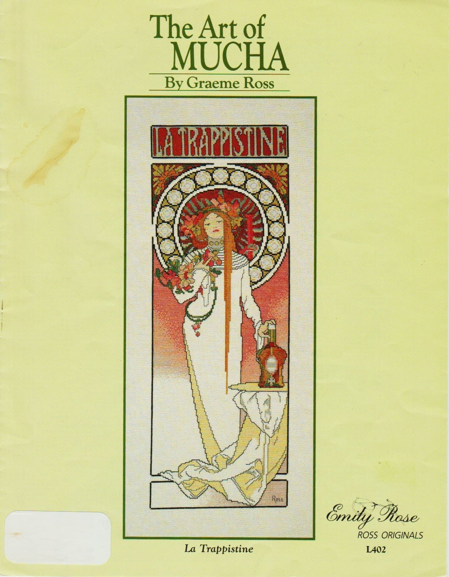 Ross Originals The Art of Mucha La Trappistine cross stitch pattern