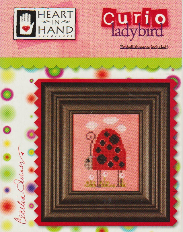 Heart in Hand Ladybird cross stitch pattern
