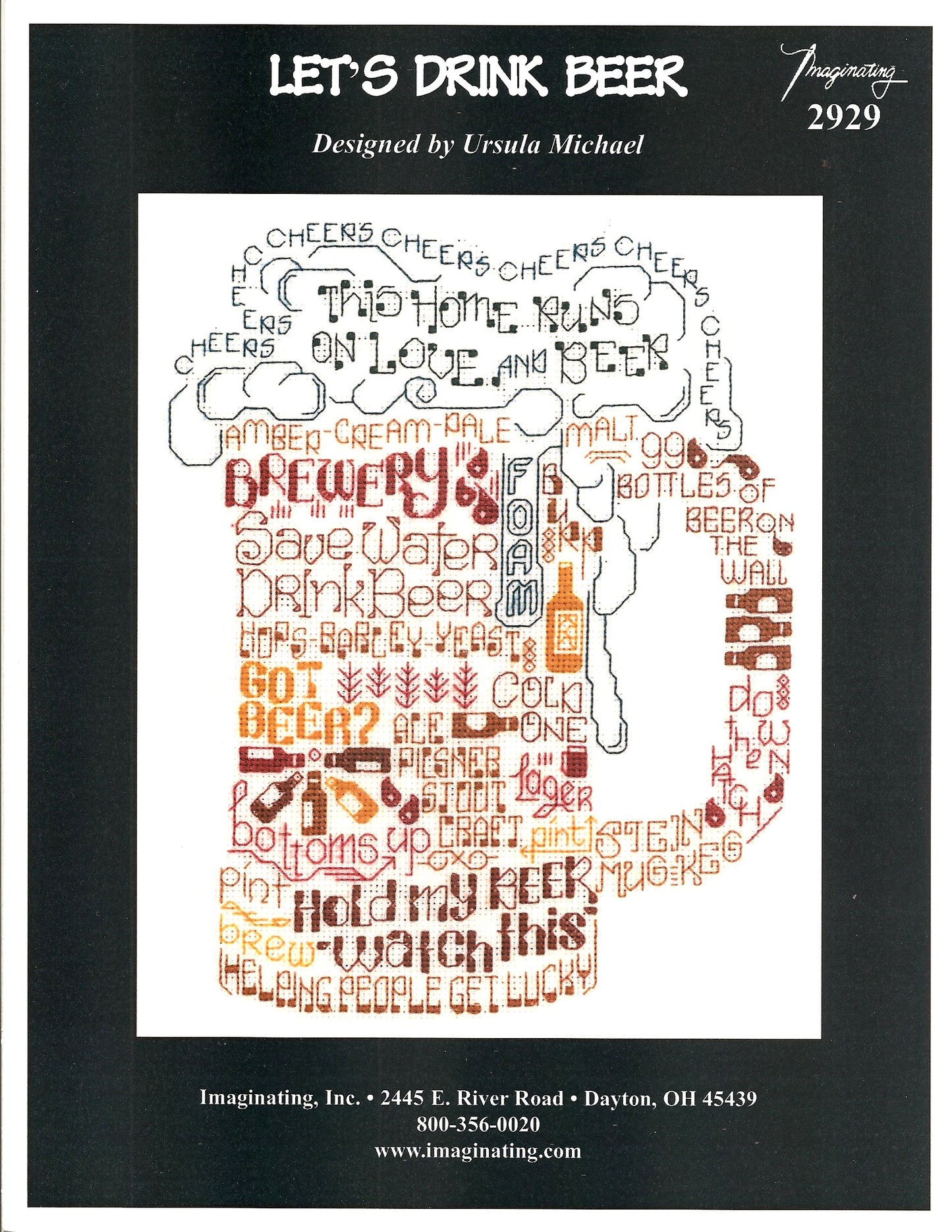 Imaginating Let's Drink Beer 2929 cross stitch pattern