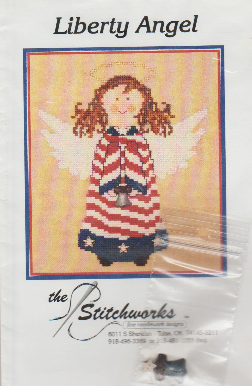 Stitchworks Liberty Angel patriotic cross stitch pattern
