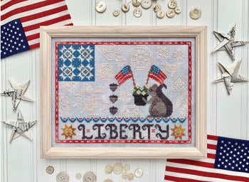 Luminous Fiber Arts Liberty Quaker patriotic cross stitch pattern