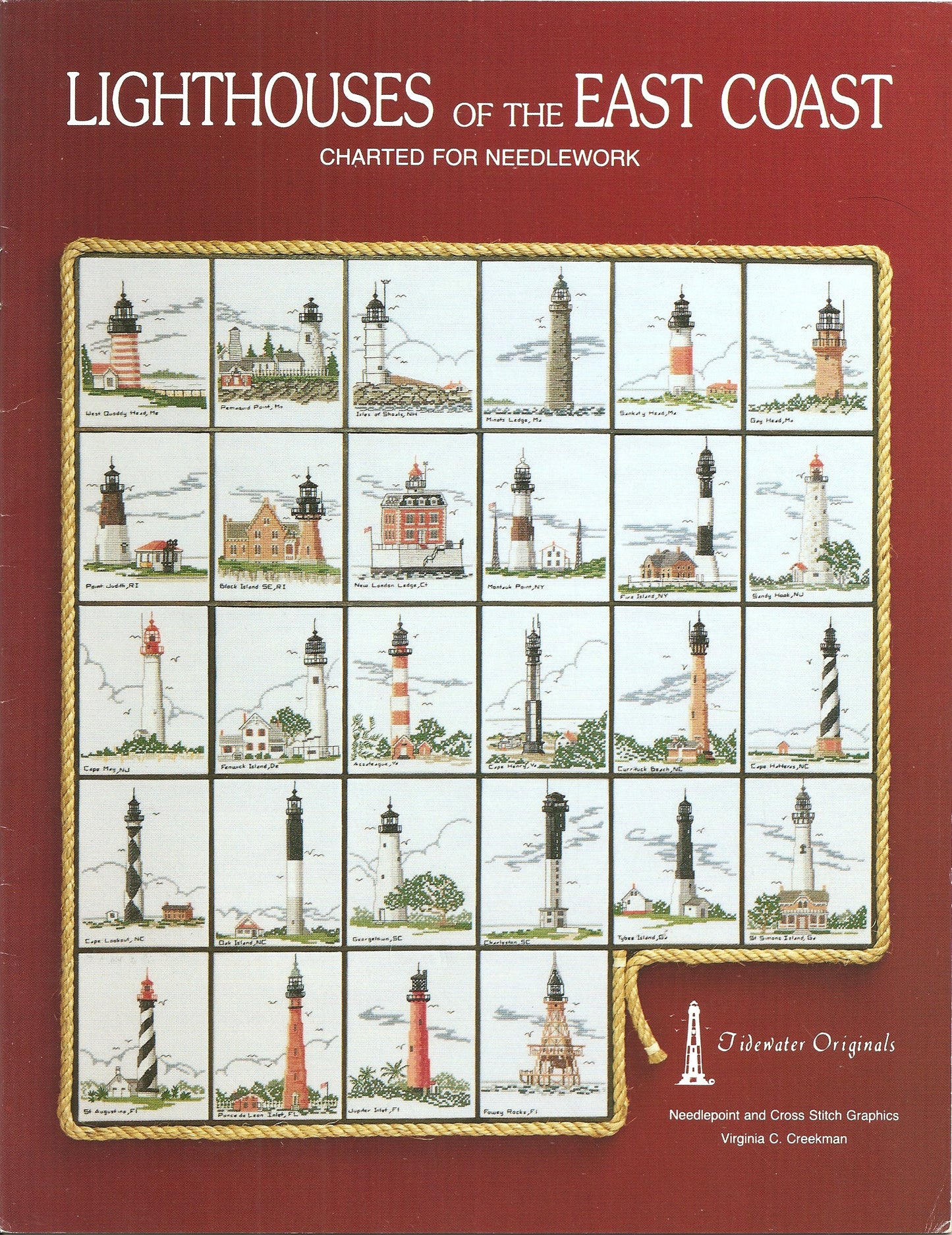 Tidewater Originals Lighthouses of the East Coast cross stitch pattern
