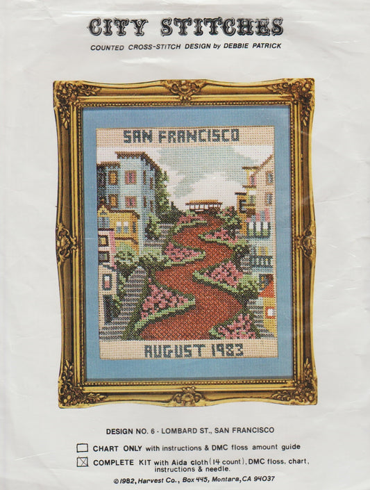 Harvest Co. Lombard Street San Francisco cross stitch kit