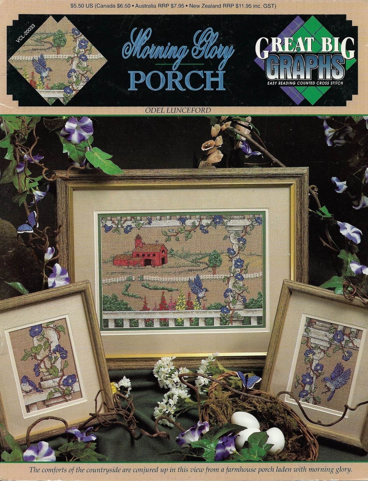 Great Big Graphs Morning Glory Porch VCL-20033 cross stitch pattern