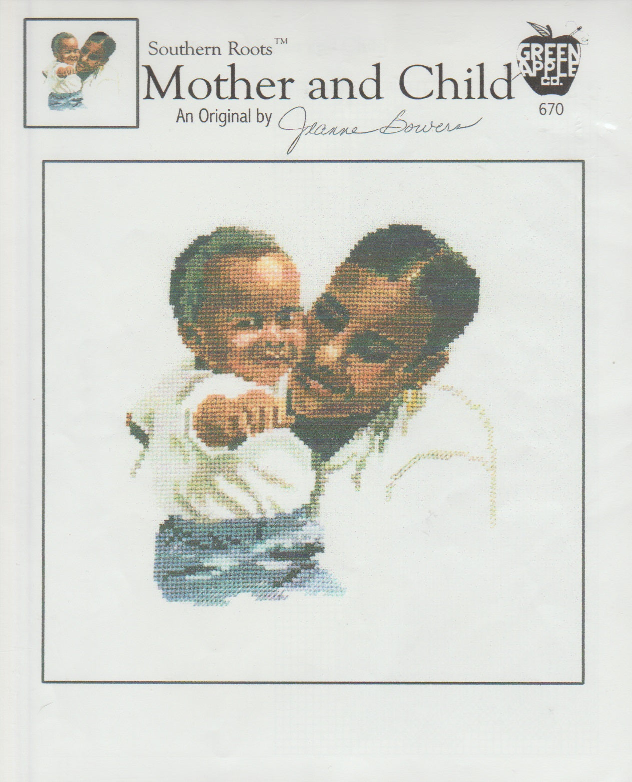 Green Apple Mother and Child cross stich pattern