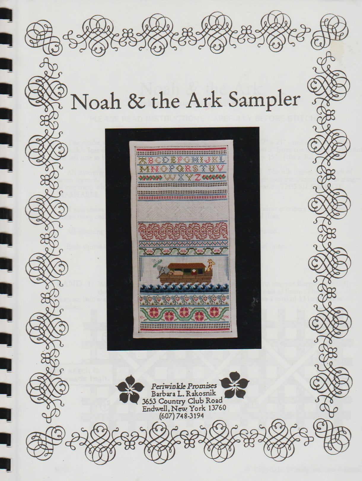 Periwinkle Promises Noah & The Ark Sampler religious cross stitch pattern