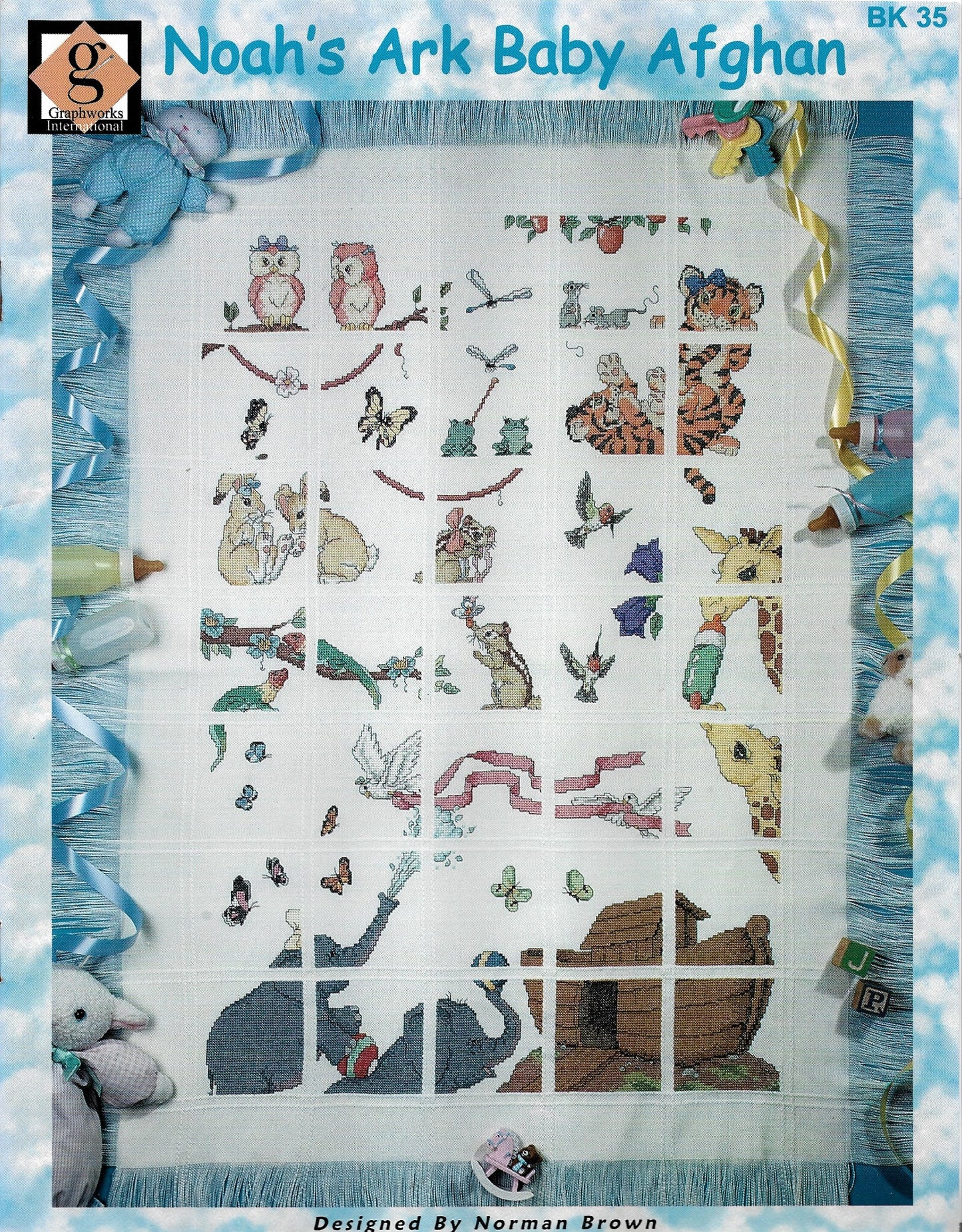Graphworks Noah's Ark baby Afghan cross stitch pattern