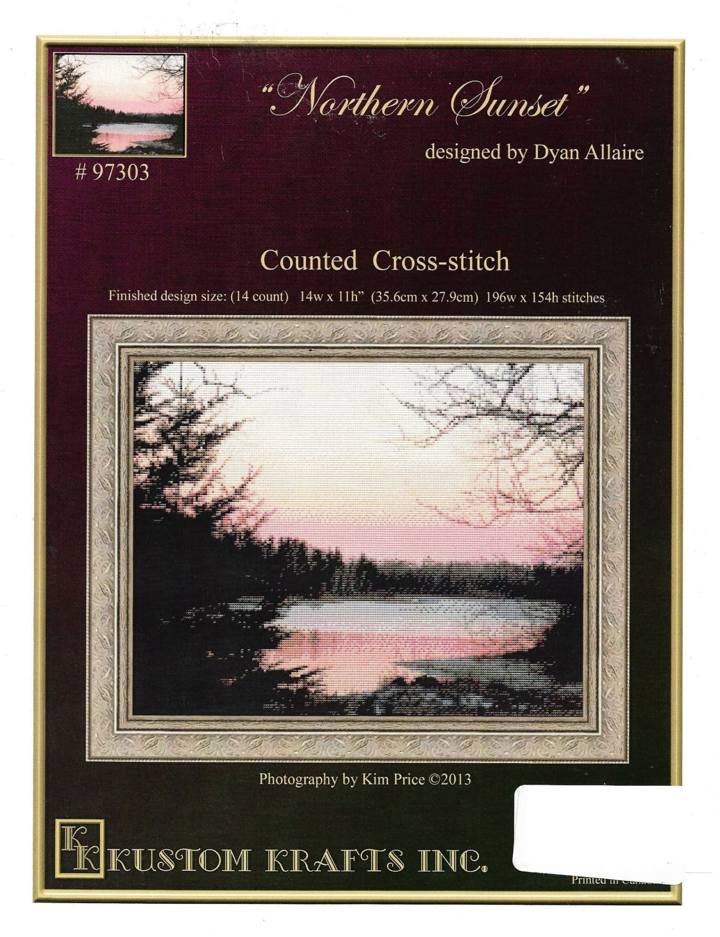 Kustom Krafts Northern Sunset 97303 landscapes cross stitch pattern