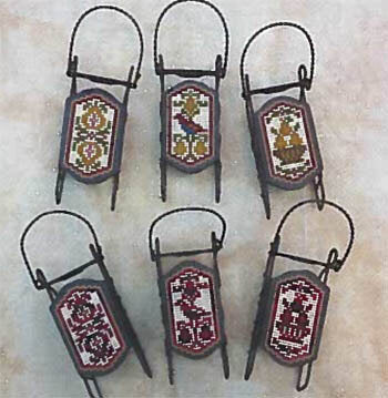 Foxwood Crossings Pear Sleds cross stitch sled pattern