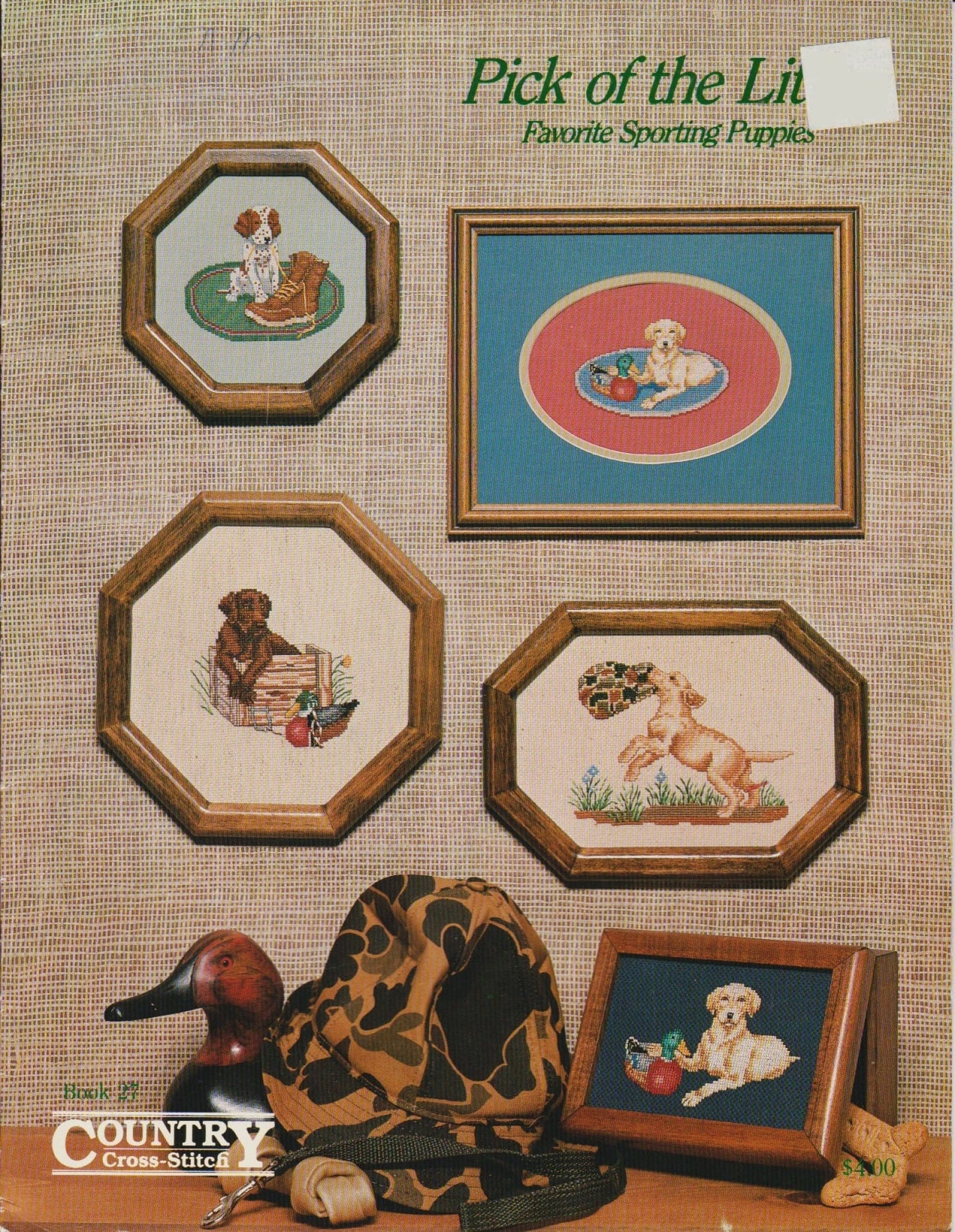 Country Cross-Stitch Pick Of The Litter 27 dog cross stitch pattern