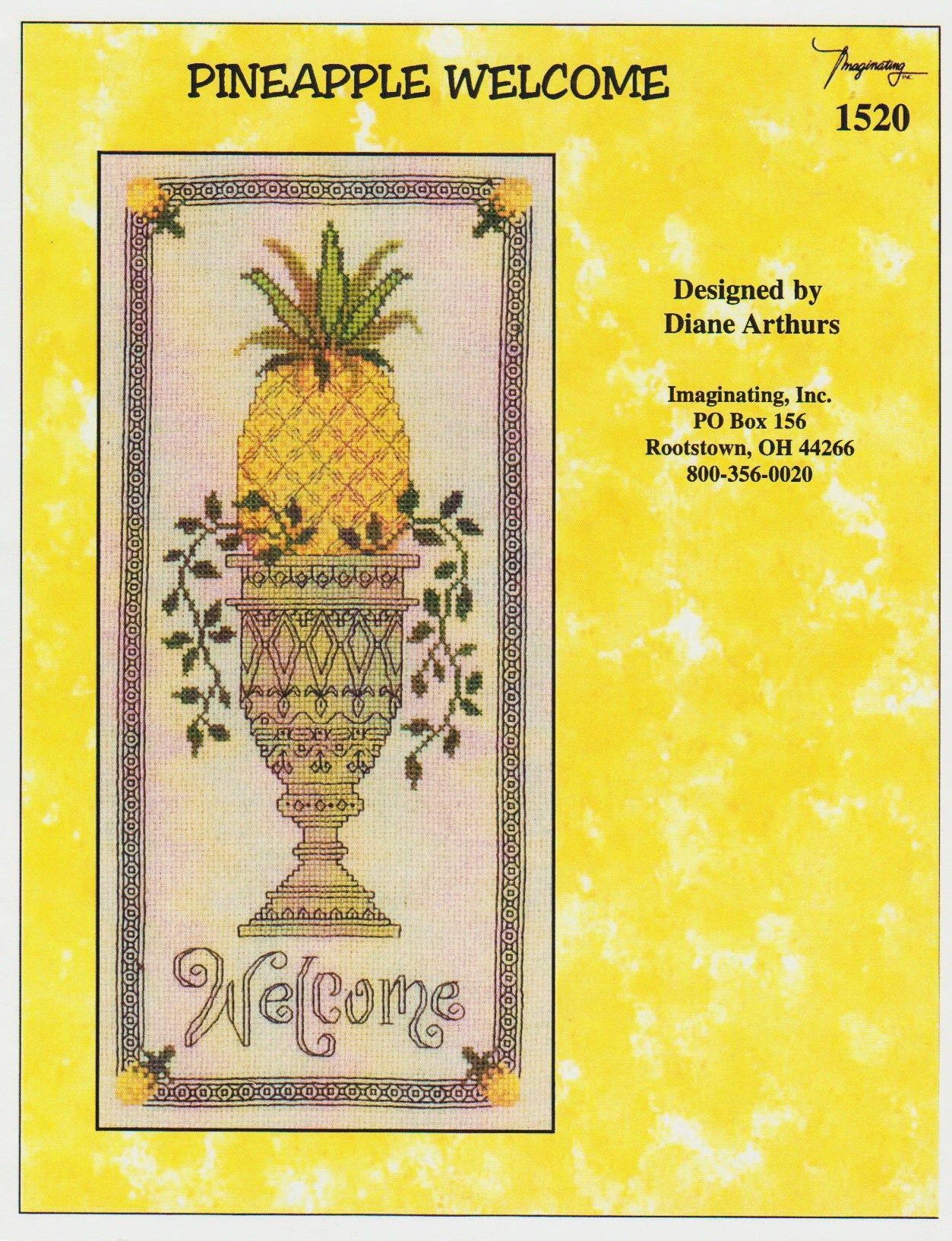 Imaginating Pineapple Welcome 1520 cros stitch pattern