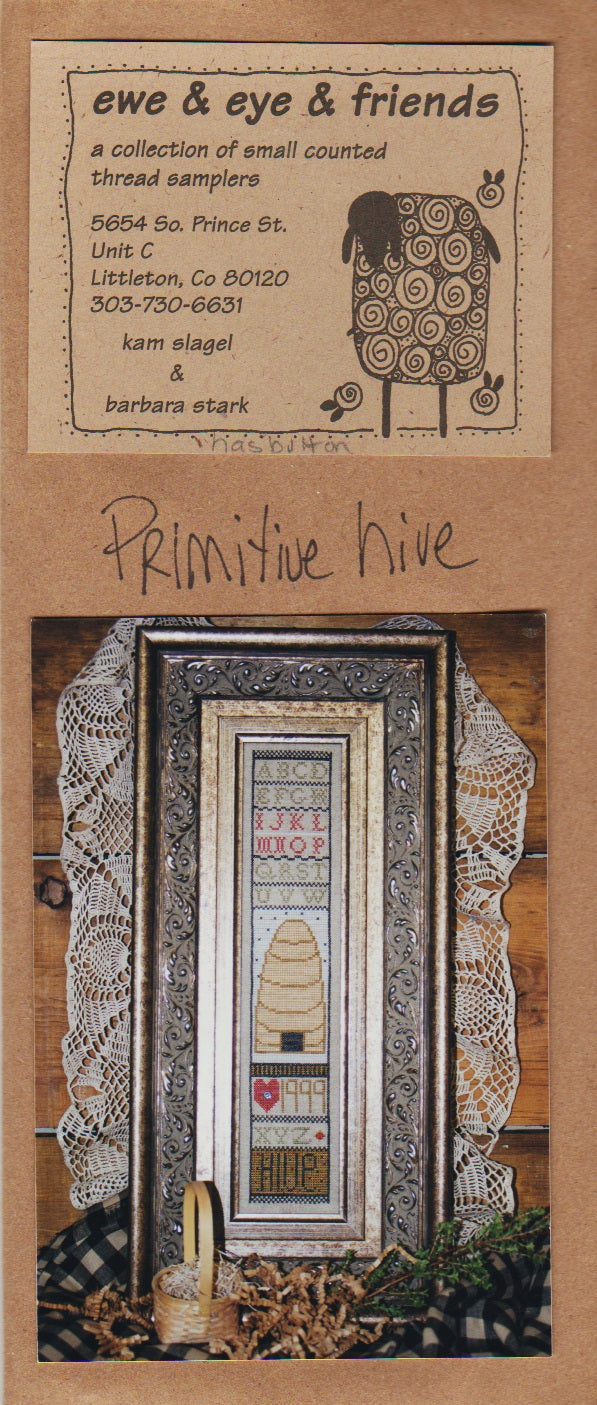Ewe & Eye Primitive Hive cross stitch pattern