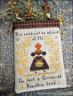Pineberry Lane Pumpkin Seed halloween sack cross stitch pattern