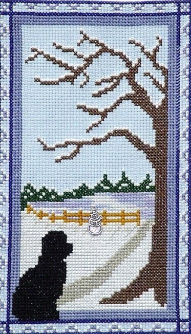 Puppy at the Door on a Winter Day pattern