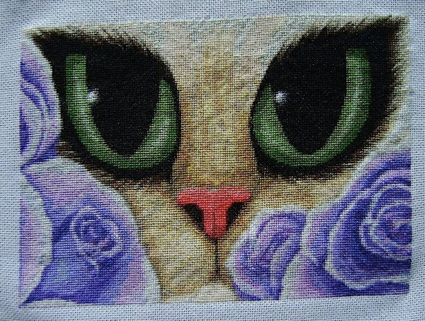 Heaven and Earth Designs QS Lavender roses cross stitch pattern