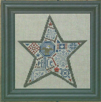 Bent Creek Quaker Star patriotic cross stitch pattern