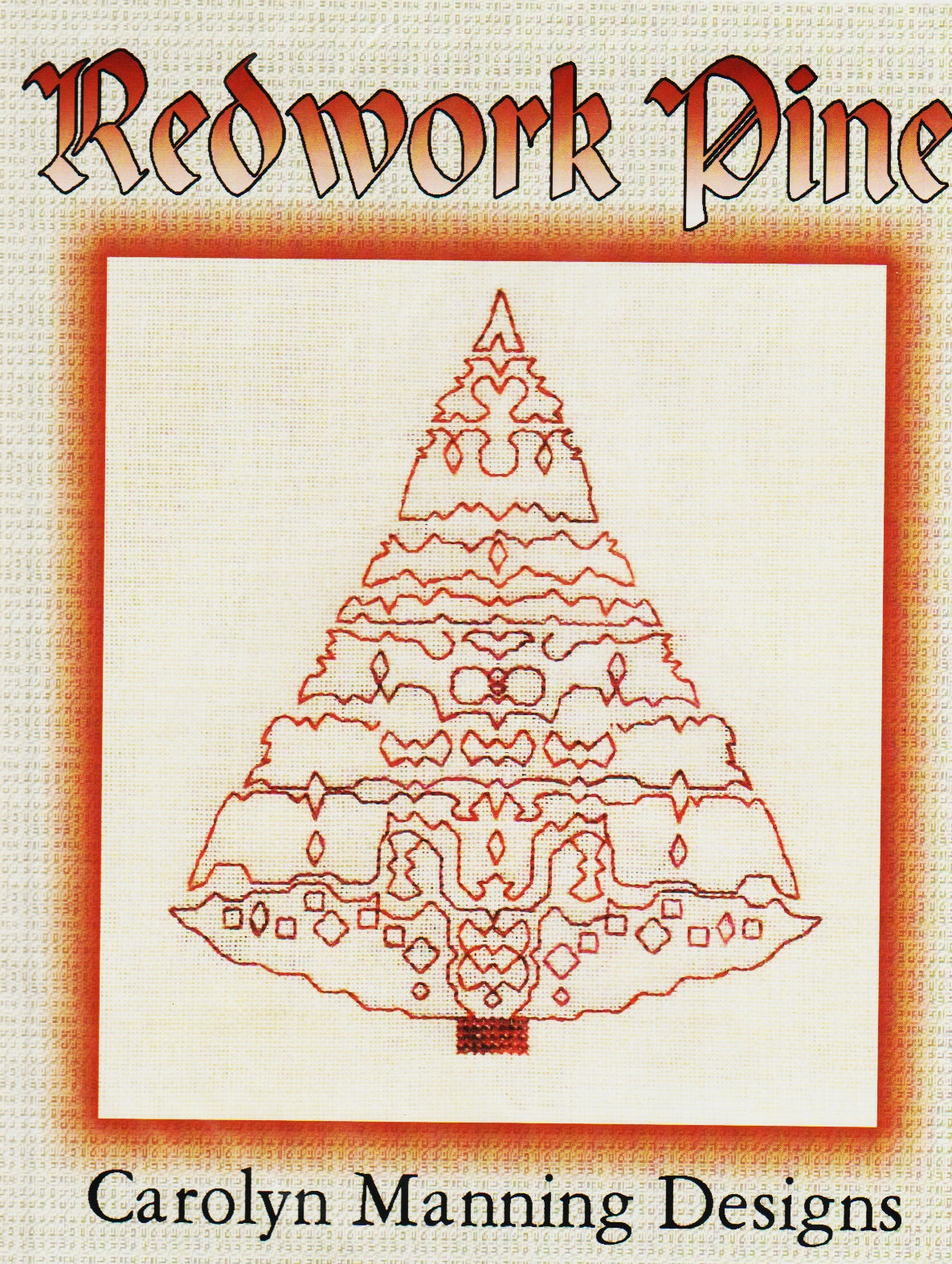 Carolyn Designs Redwork Pine cross stitch pattern