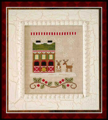 Country Cottage Needleworks Reindeer Stables Santa's village cross stitch pattern